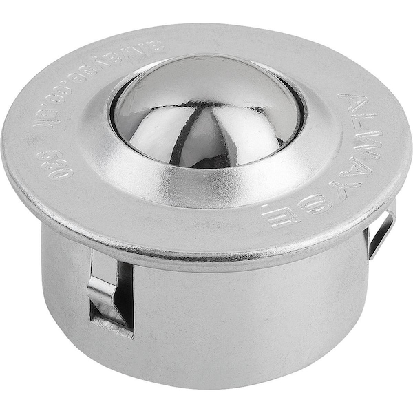 Ball Transfer Unit With Spring Clip, Form:B Steel, Comp:Steel